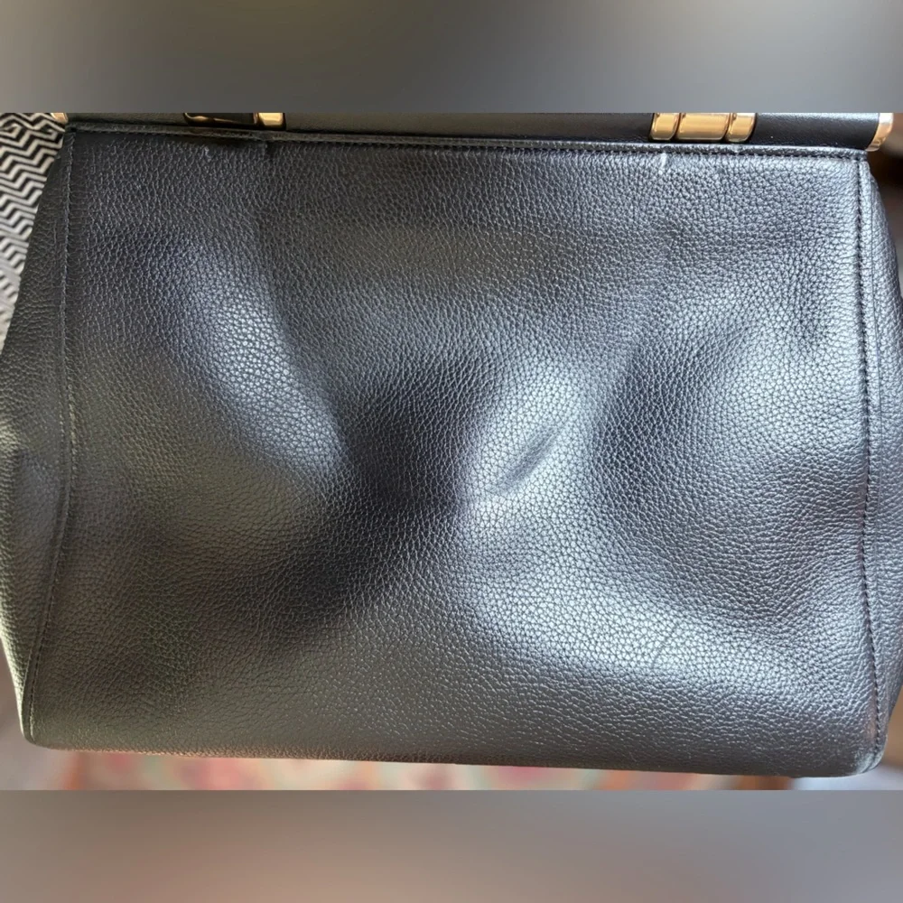 Black Coach Grace satchel with gold dowel accents - wear or repair style B1957 - Picture 7 of 12